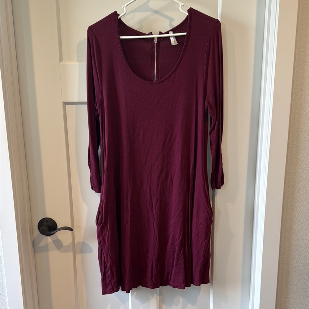 Vanity Long Sleeve Dress - Burgundy